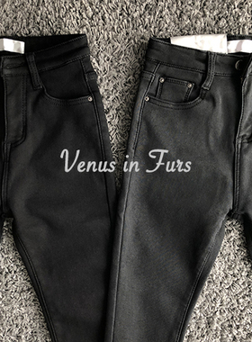 包邮 复古百搭 加绒加厚高弹显瘦包臀紧身九分裤牛仔裤小脚长裤