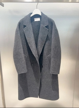 MM麦麦家2025秋冬新款港风绵羊毛中长款毛呢大衣外套女499A170564