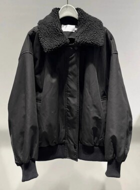 MM麦麦家2025秋冬新款黑色休闲保暖毛领棉服外套女上衣4GA381521