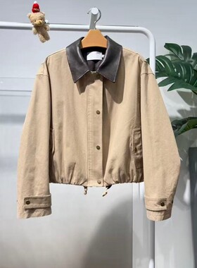 MM麦麦商场同款2026春新款深卡其短款外套夹克巴恩风女4H2111171