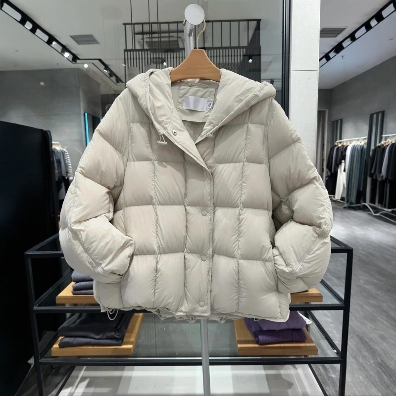 连帽鹅绒面包服羽绒服外套女上衣