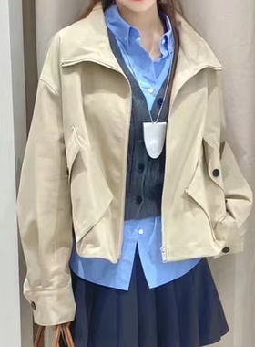 MM2025秋季新款休闲宽松短款风衣外套女百搭长袖4F8210051Q