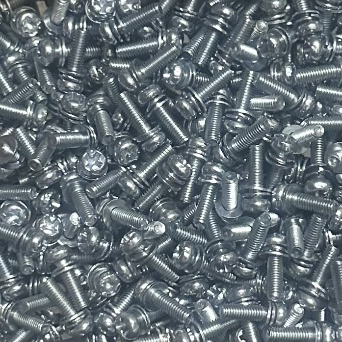 100只价格 功放管三极管安装螺丝 机制螺丝 M3×10mm 带弹簧垫片