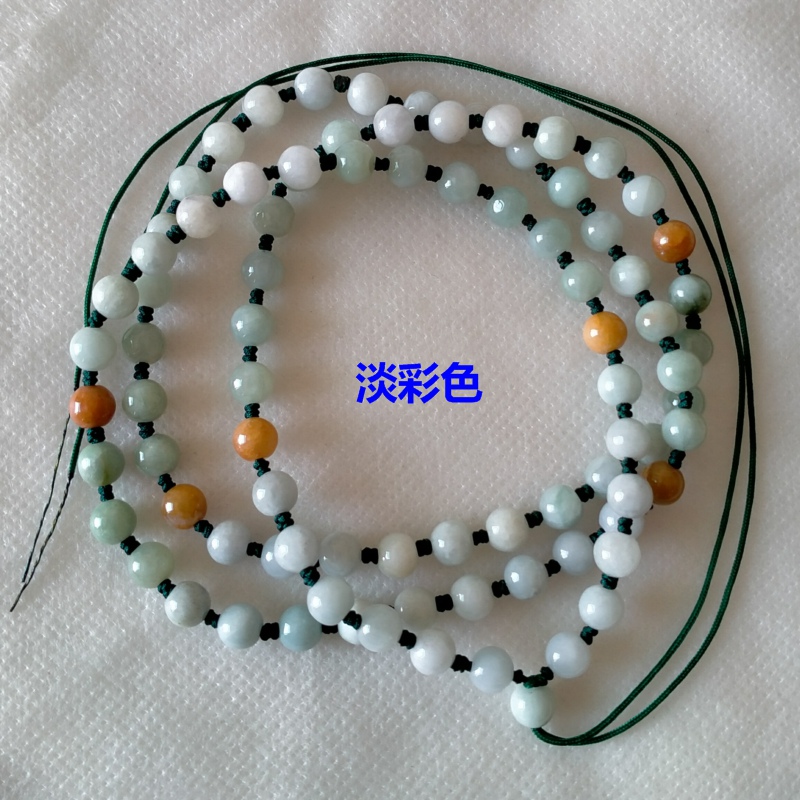 天然翡翠真玉珠子挂绳项链