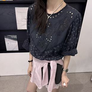 tara “时尚圆领镂空刺绣衬衫 YAO韩国代购 Y26070204