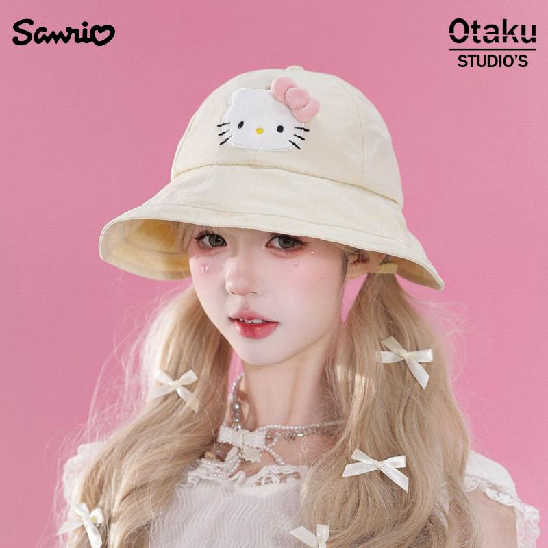 三丽鸥正版授权helloKitty渔夫帽防晒卡通玉桂狗针织盆帽子夏季女