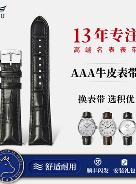 积优真皮手表带适用精工浪琴西铁城汉密尔顿飞亚达雷达男女款表带
