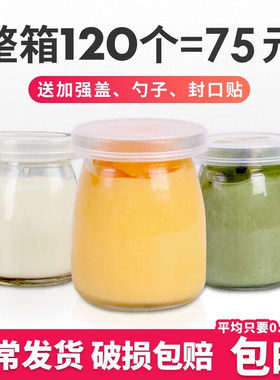 布丁杯玻璃带盖慕斯焦糖酸奶果冻杯耐高温甜品台烘焙模具布丁瓶