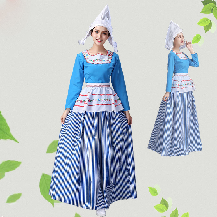新款外国服装荷兰传统舞蹈服女仆运动会走秀服装成人cosplay服装