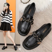 厚底乐福鞋 真皮单鞋 女 韩版 百搭英伦风学生小皮鞋 女2022春季 新款