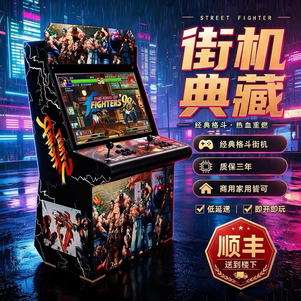 游戏厅潘多拉双人格斗机摇杆街机大型家用投币怀旧台式游戏机商用