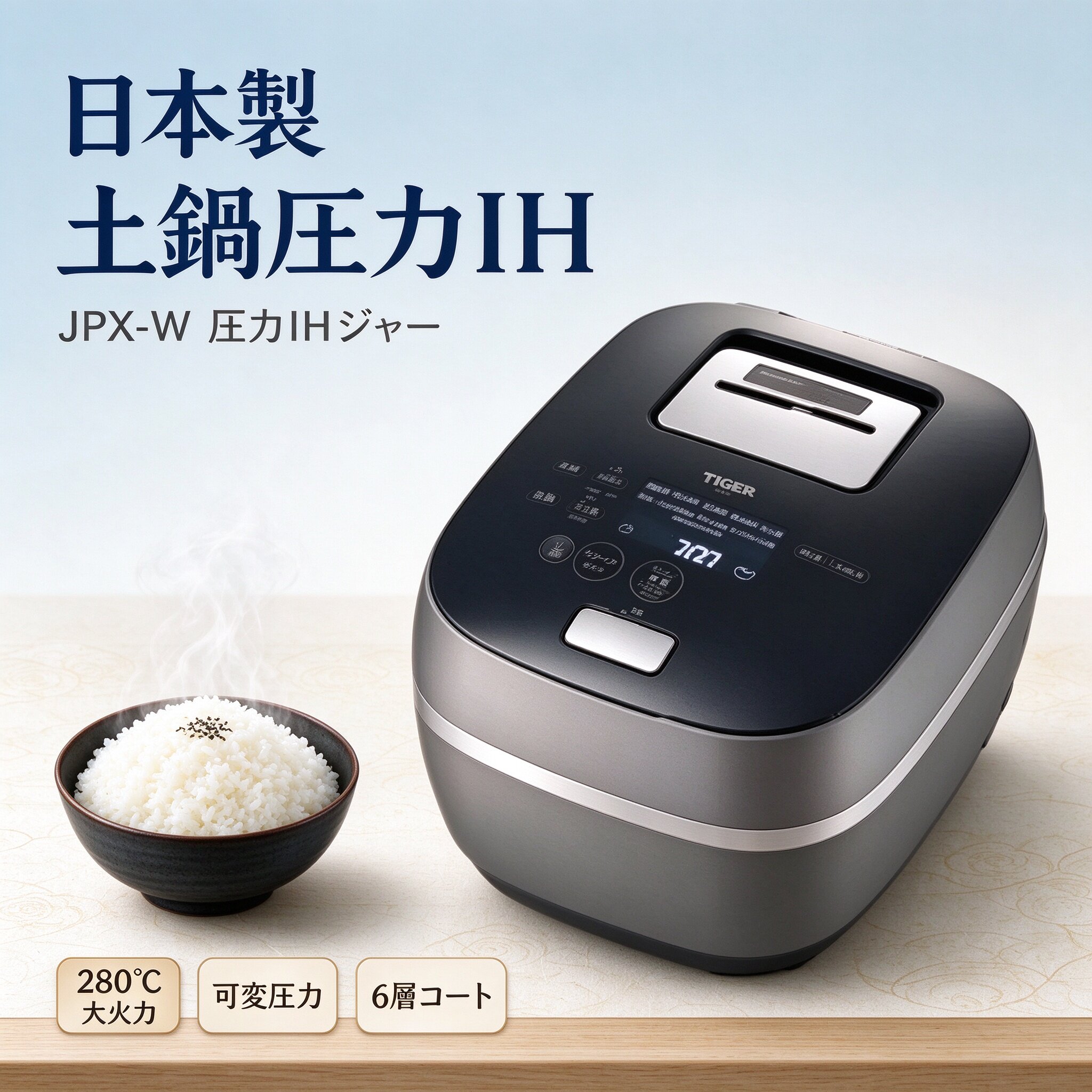 虎牌电饭煲日本原装进口JPX-W10W家用智能电饭煲3L可变压压力土锅