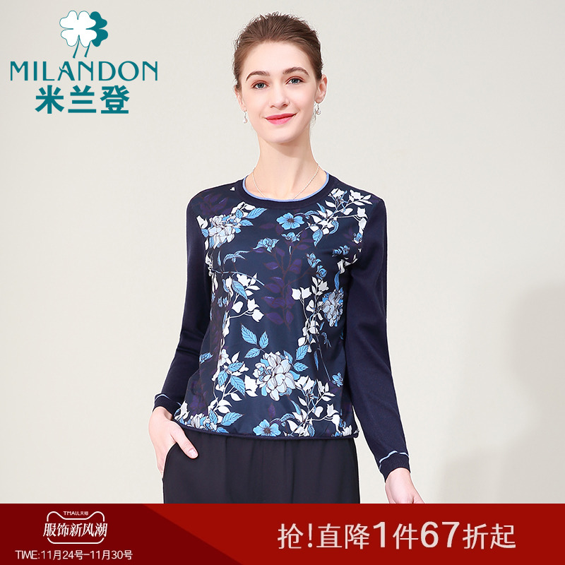 短款针织衫秋季圆领休闲风妈妈装