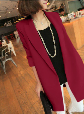 红色长西装外套女夏季薄款简约气质时尚雪纺上衣高级感防晒小西服