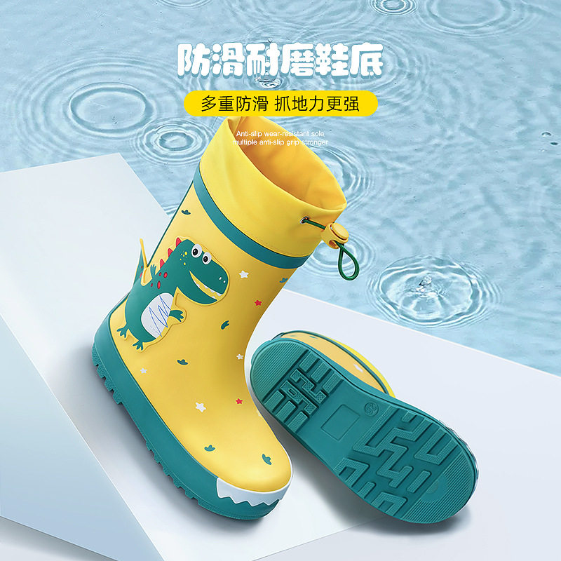 儿童雨鞋男童女童防滑雨靴女孩宝宝小学生上学款水鞋中小童