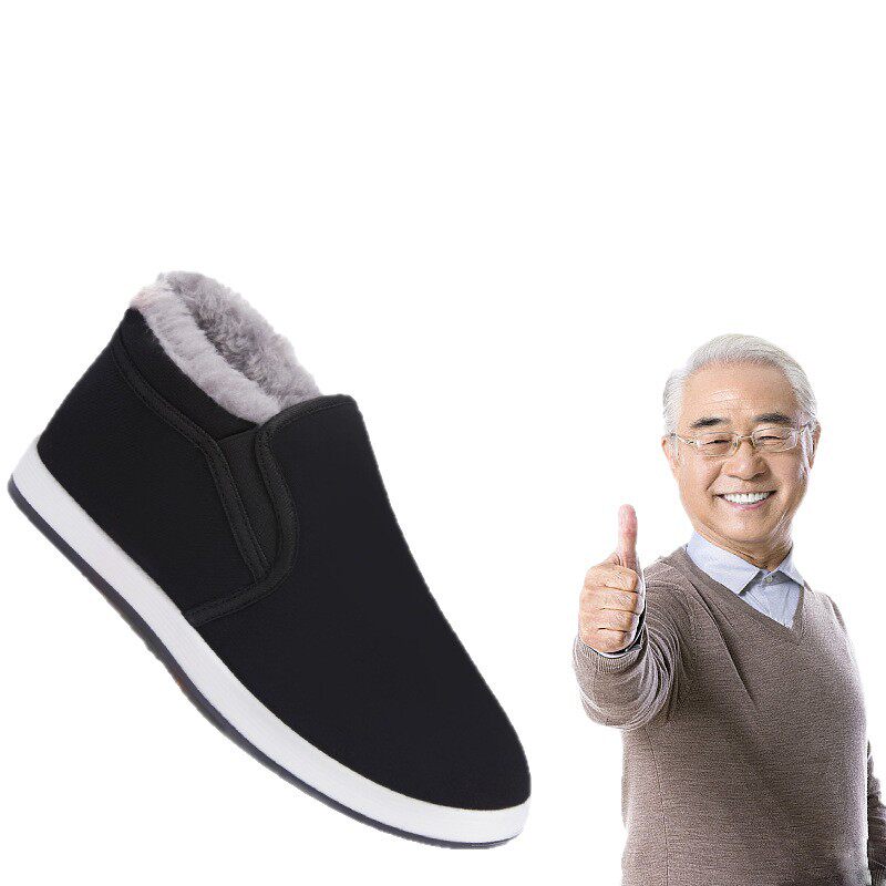 回力老北京棉鞋男款冬季加绒加厚布鞋软底高帮保暖爸爸老人一脚蹬