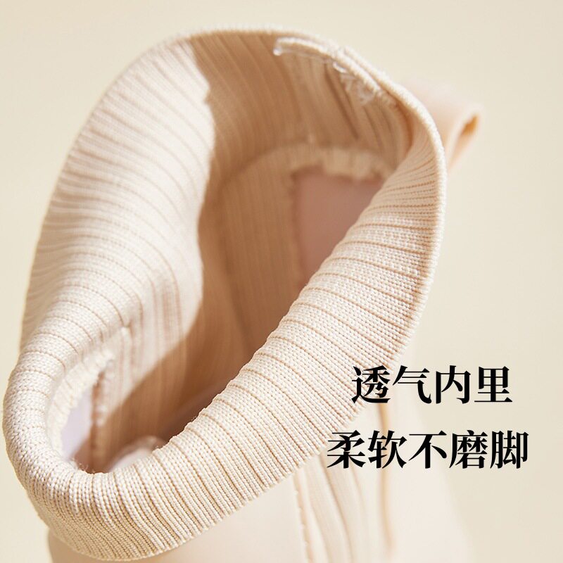 女式松紧口中筒雨鞋切尔西防水防滑耐磨雨靴外穿通勤露营女款雨靴