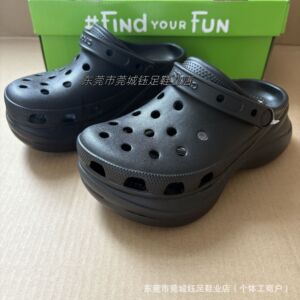 cross小鲸鱼高跟厚底洞洞鞋明星款（工厂）防滑轻便