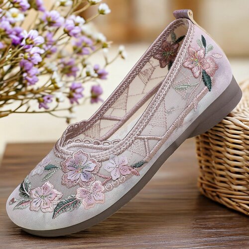 夏季老人鞋老北京布鞋女网鞋妈妈平底浅口女鞋子中老年网面凉鞋女