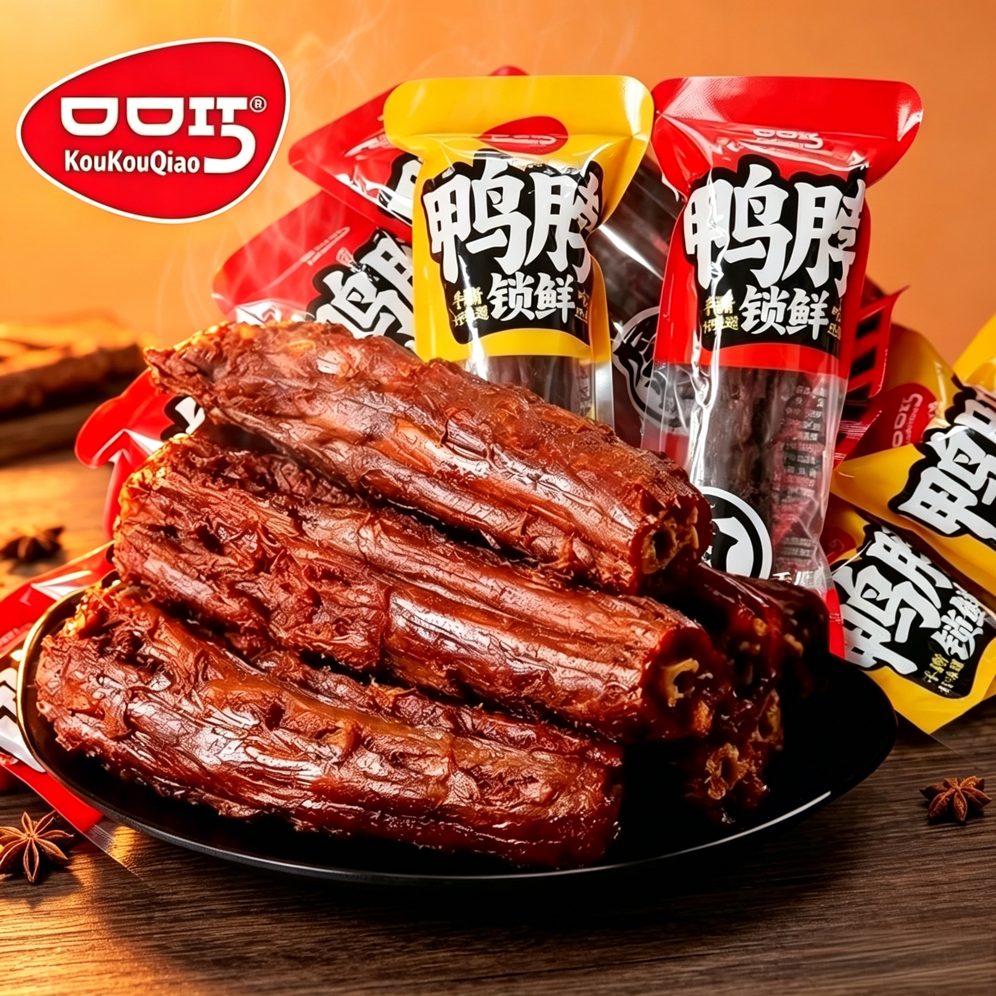 口口巧氮气锁鲜手撕风干鸭脖整根香辣小包装解馋零食小吃食品