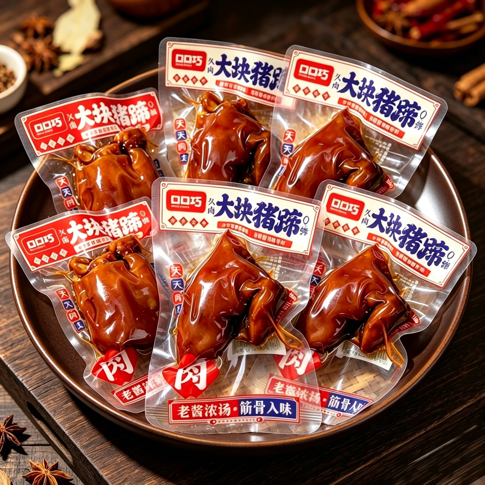 口口巧猪蹄熟食香辣猪脚酱肘子开袋即食网红卤味零食小吃散装