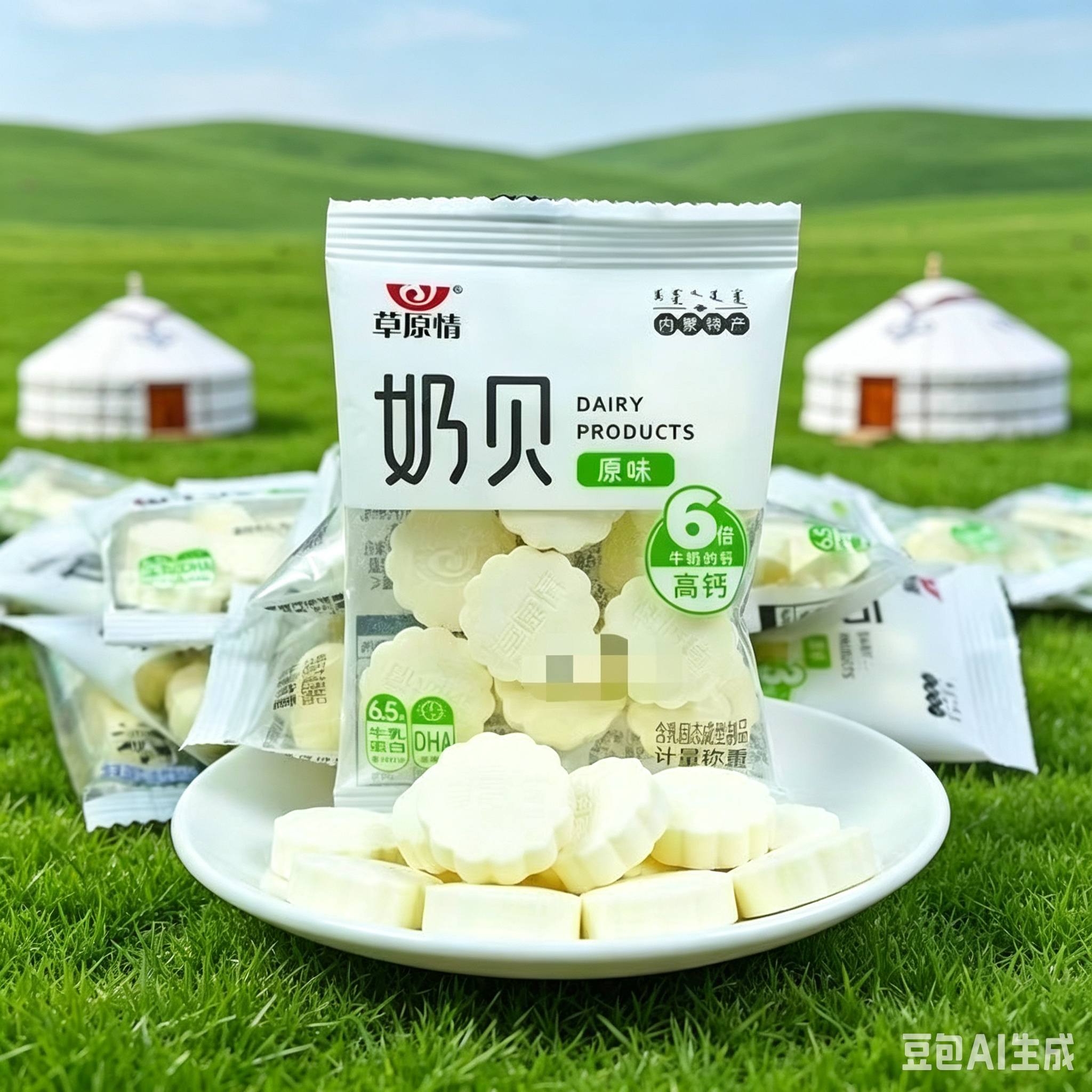 草原情原味奶豆奶贝内蒙古特产奶片小零食休闲小包小吃奶制品