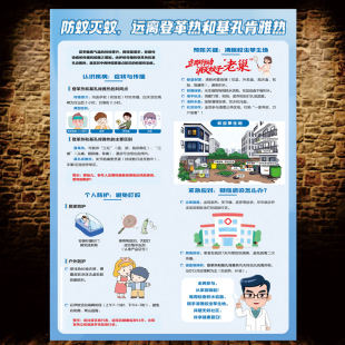 防蚊灭蚊宣传海报远离登革热和基孔肯雅热宣传墙贴除蚊灭四害海报