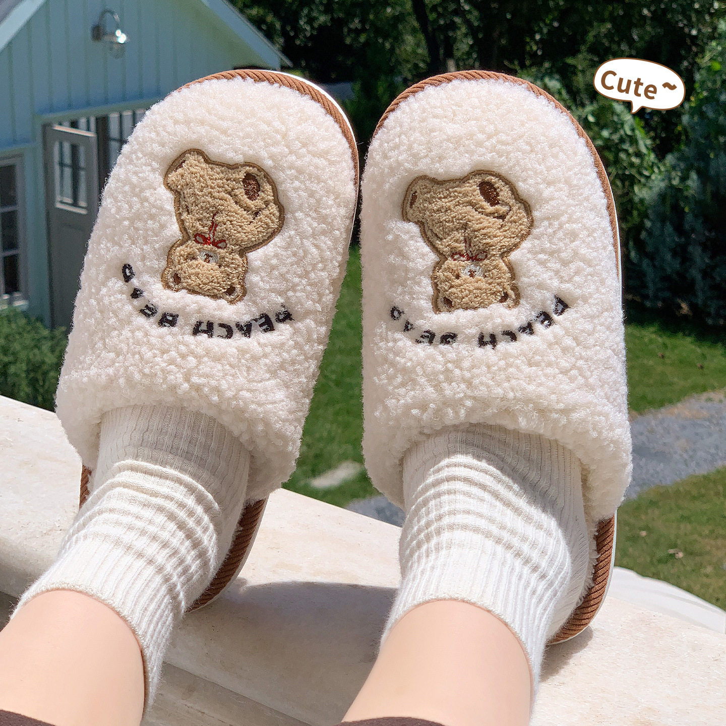 利达妮棉拖鞋女款冬季2025新款室内居家情侣防滑保暖可爱毛拖鞋冬