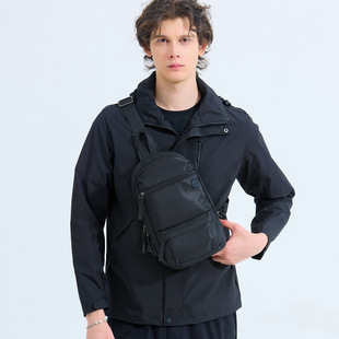 新款多功能百搭斜跨休闲小胸包潮牌男士胸前包男款学生单肩斜挎包