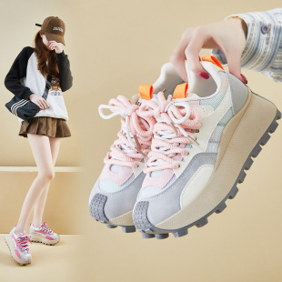 新款 厚底hl876 老爹鞋 学生运动跑步休闲鞋 女2026春季 ins韩版