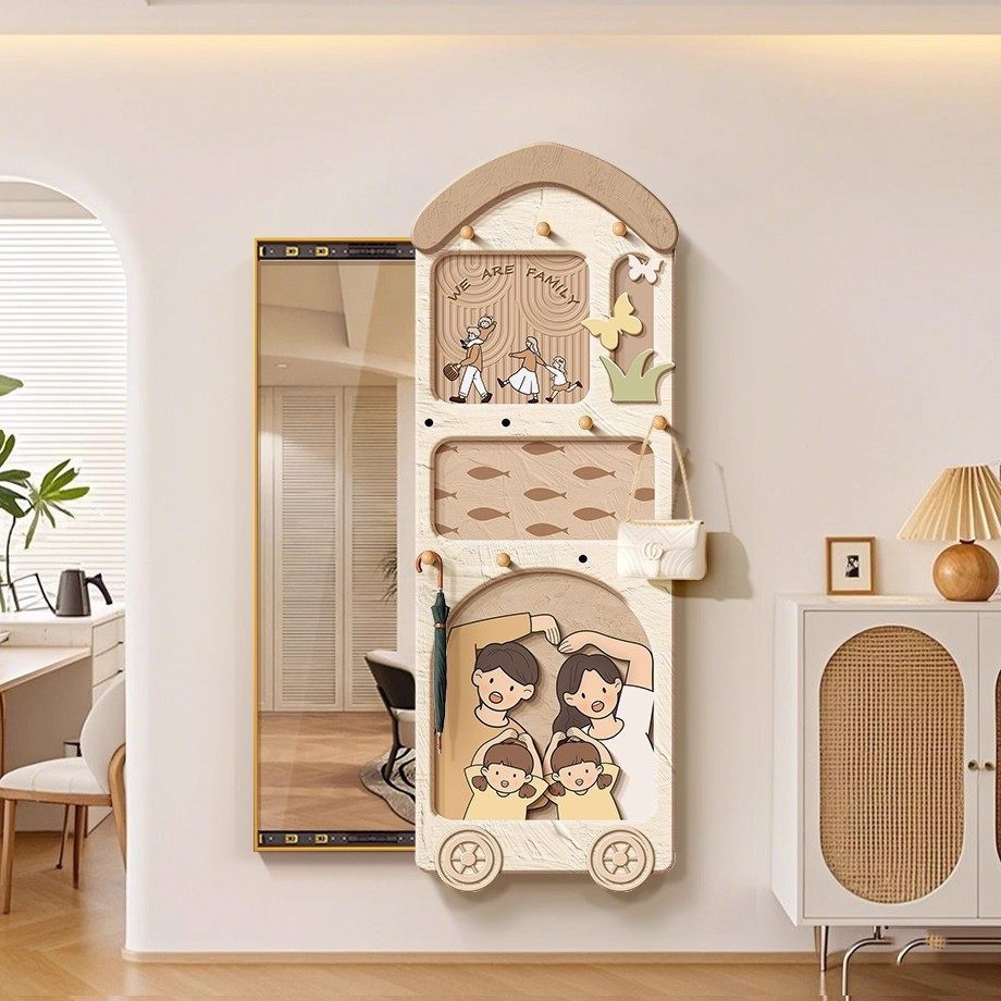 一家四口洞洞板玄关镜可推拉隐藏式穿衣镜多功能收纳展示落地镜,住宅家具,穿衣镜,淘宝优惠券,粉丝福利购,淘宝优惠卷