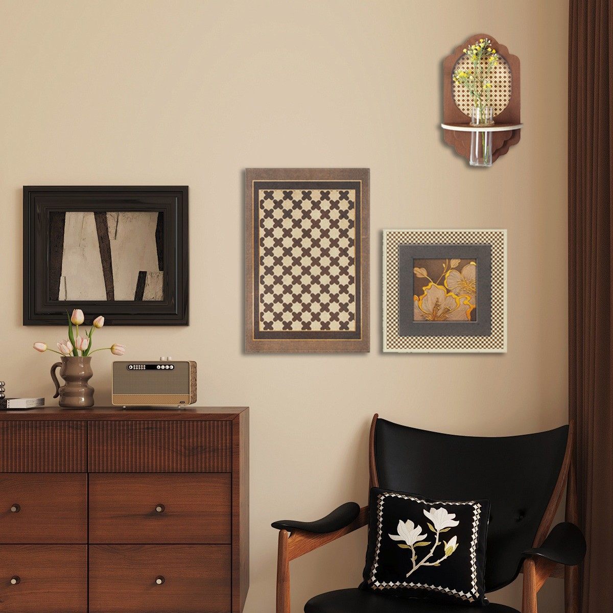 法式复古客厅装饰画中古风沙发背景墙挂画水培绿植立体壁画沙岩画,家居饰品,现代装饰画,淘宝优惠券,粉丝福利购,淘宝优惠卷