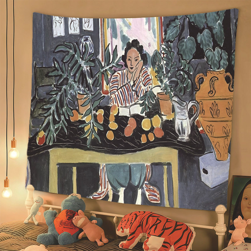 马蒂斯艺术花边挂布古典大师名画挂毯出租房卧室背景墙装饰布,居家布艺,挂毯/壁毯,淘宝优惠券,粉丝福利购,淘宝优惠卷