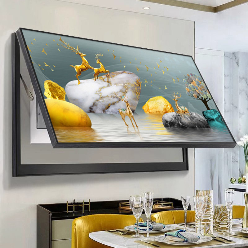 现代轻奢电表箱装饰画横款电闸配电箱大尺寸遮挡挂画强弱电箱壁画,家居饰品,电表箱装饰画,淘宝优惠券,粉丝福利购,淘宝优惠卷