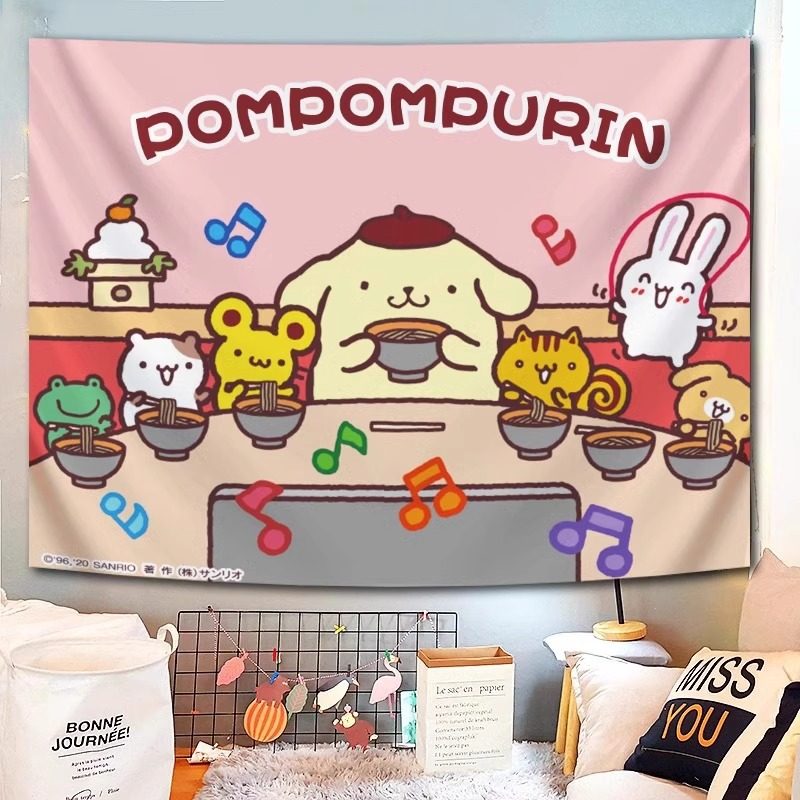 卡通布丁挂布日式动漫背景布可爱生宿舍卧室网红墙床头装饰,居家布艺,挂毯/壁毯,淘宝优惠券,粉丝福利购,淘宝优惠卷