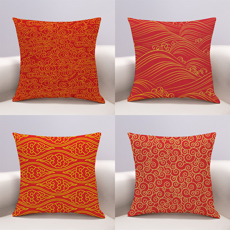 中式抱枕靠垫中国风红木实木沙发腰枕红色祥云家具靠枕含芯,居家布艺,靠垫/抱枕,淘宝优惠券,粉丝福利购,淘宝优惠卷