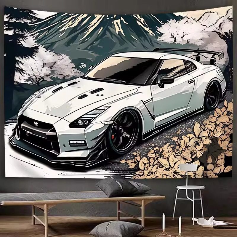 战神GTR潮流背景布免打孔挂布宿舍床头墙上装饰墙布墙面布置海报,居家布艺,挂毯/壁毯,淘宝优惠券,粉丝福利购,淘宝优惠卷