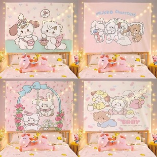 背景布mikko治愈卡通挂布卧室床头装饰布出租房宿舍改造挂毯