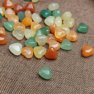 天然玉石小爱心通孔10mm左右金丝玉东陵玉diy发簪步摇挂坠配件