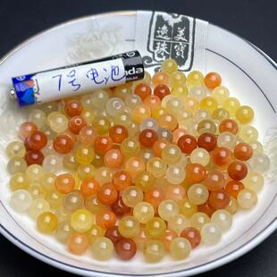 精选天然新疆克拉玛依多彩金丝玉圆珠散珠diy手链项链玉石配珠