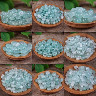 高冰种晴水翡翠色小配件合集玉石珠子散珠算盘珠米珠diy手串配饰