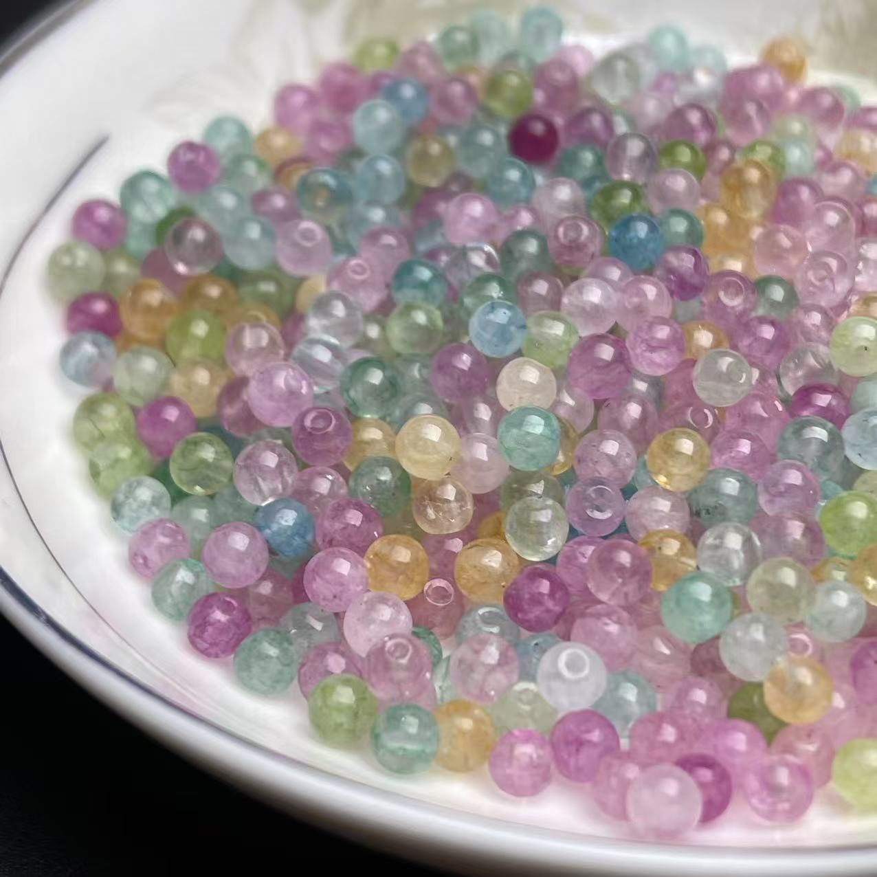 彩虹碧玺色石英岩玉散珠4