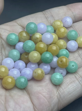 多彩色玉石圆珠散串手链项