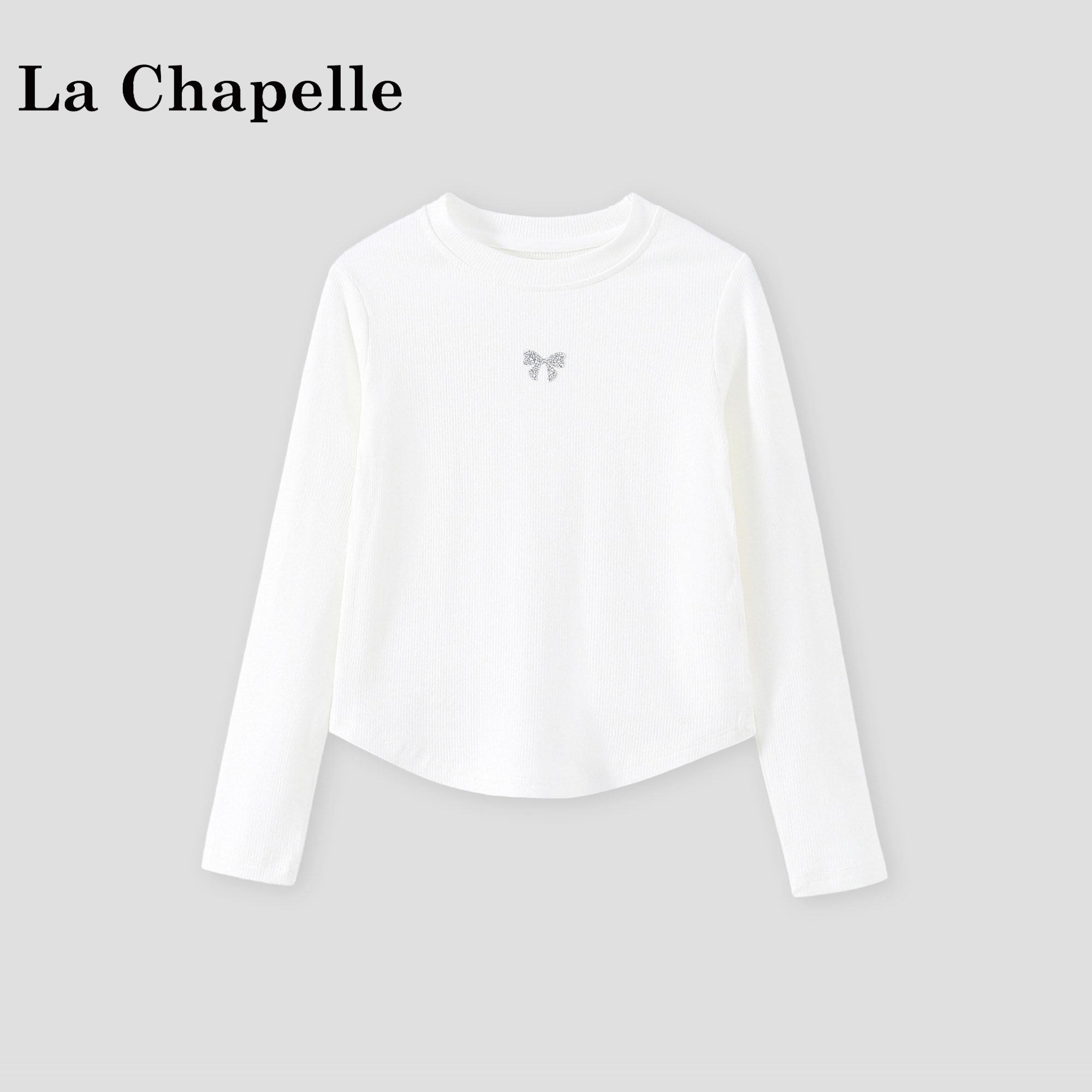 拉夏贝尔女童长袖t恤2026新款洋气儿童简约上衣女孩春装打底衫潮