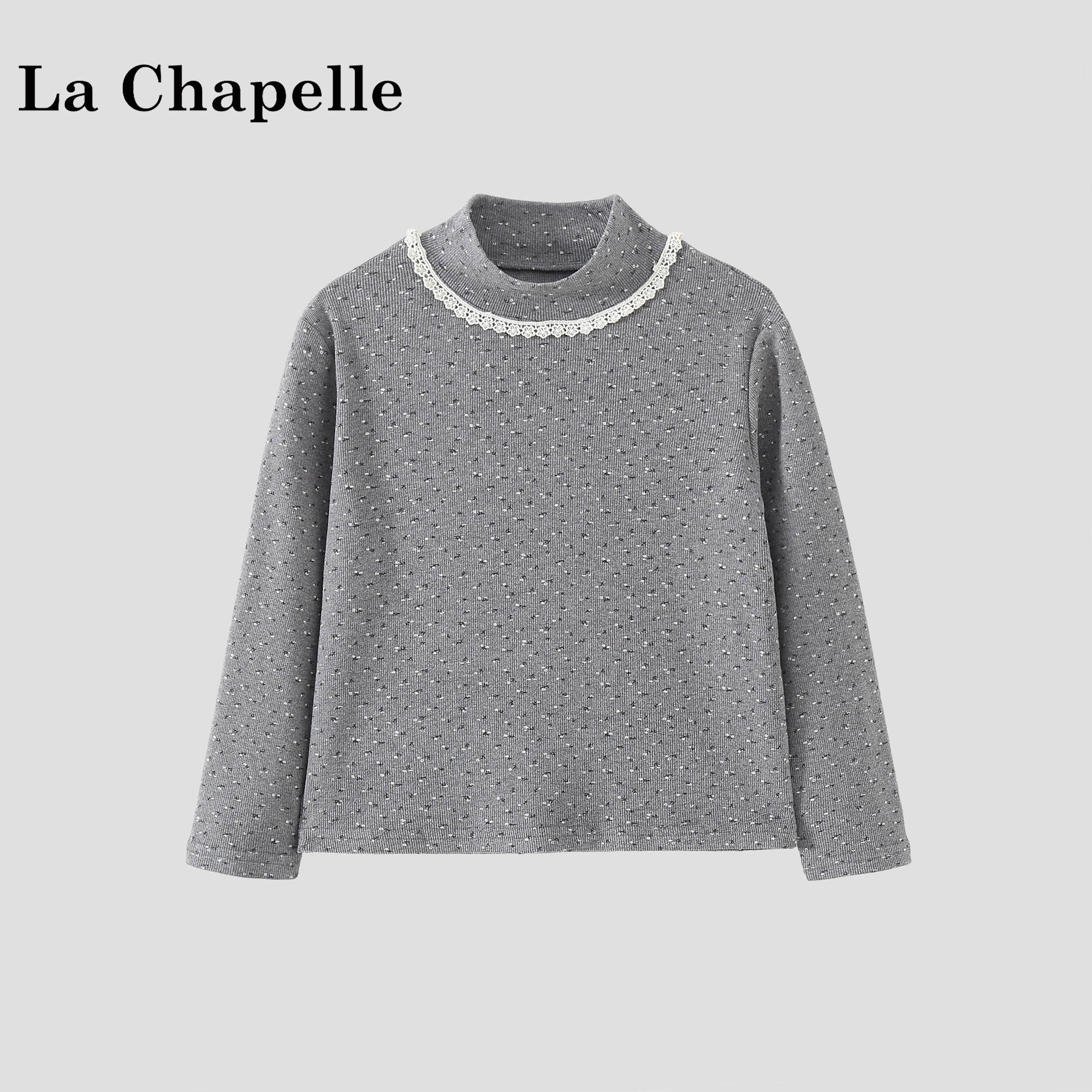 La Chapelle【拉夏贝尔】秋冬季女童新款碎花针织打底T恤LA4032