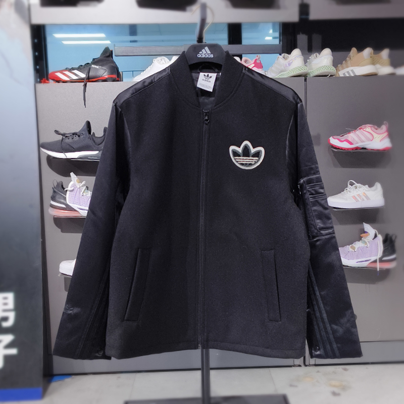 Adidas阿迪达斯三叶草棒球服夹克男子新款运动休闲百搭外套HY7261