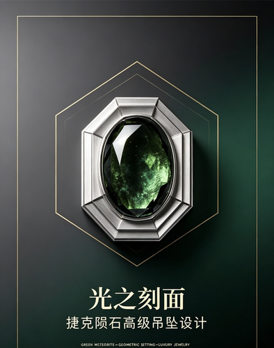 珠宝首饰捷克陨石刻面一对一款式定制打样设计