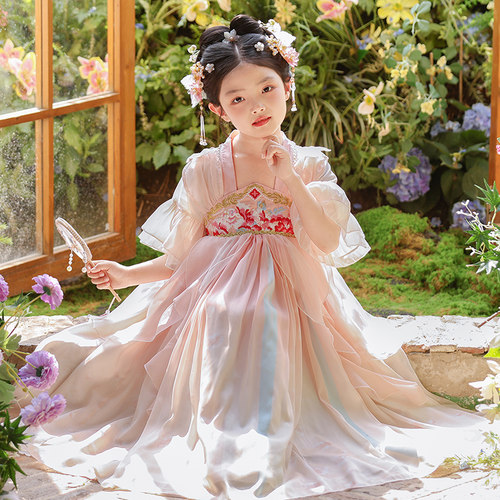 汉服女童夏季2026新款儿童古风超仙公主唐装女孩古装中国风连衣裙