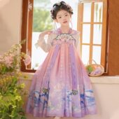 连衣裙 小女孩古装 汉服女童中国风儿童古风超仙公主裙春季 2026新款