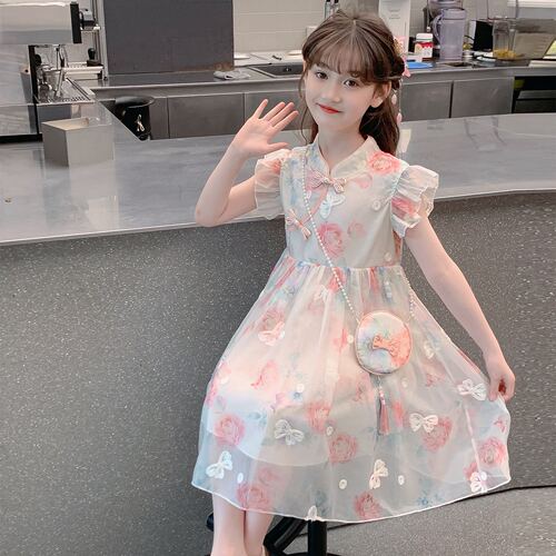 女童连衣裙夏季新中式儿童国风裙子2026新款夏装小女孩旗袍公主裙